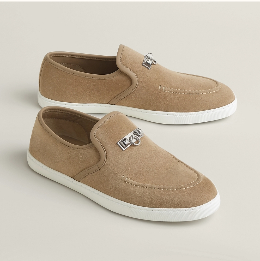 Hermès Jour Loafer Suede Beige Sable sz 37.5